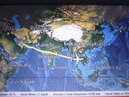 08 - Let do Bangkoku - monitor v sedadle lietadla